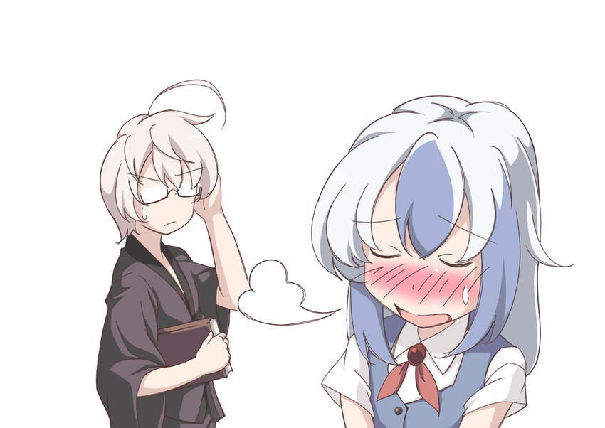 kamishirasawa keine and morichika rinnosuke (touhou) drawn by lozelia