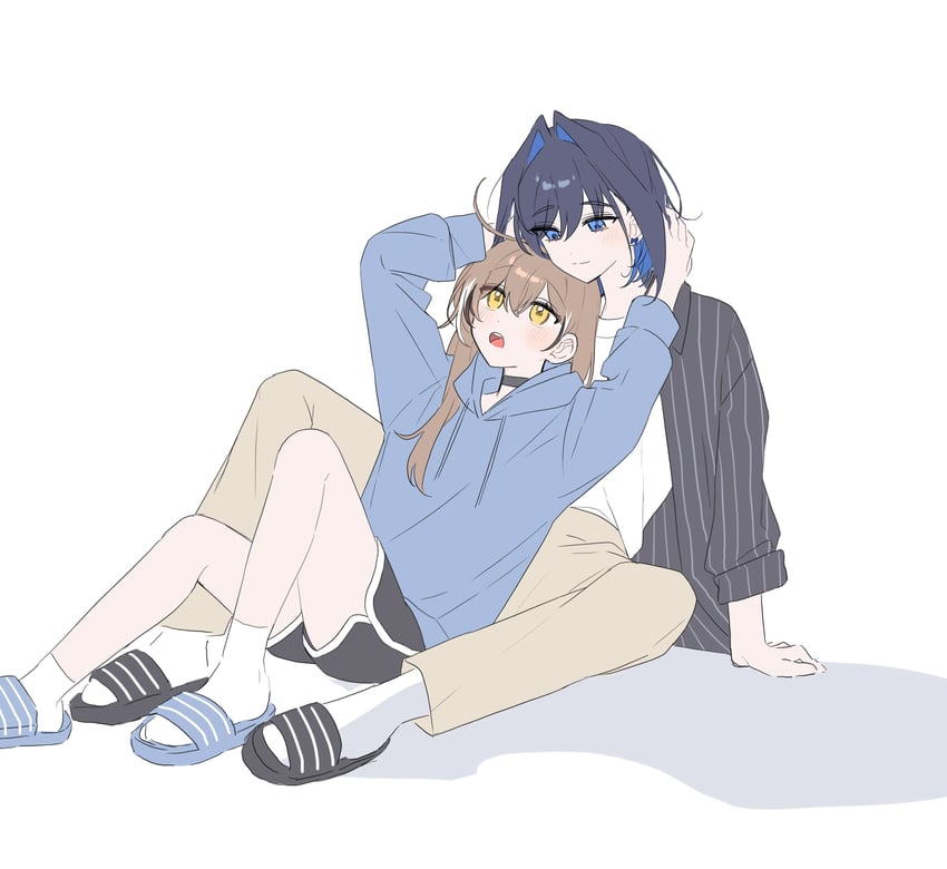 ouro kronii and nanashi mumei (hololive and 1 more) drawn by xx_tk9