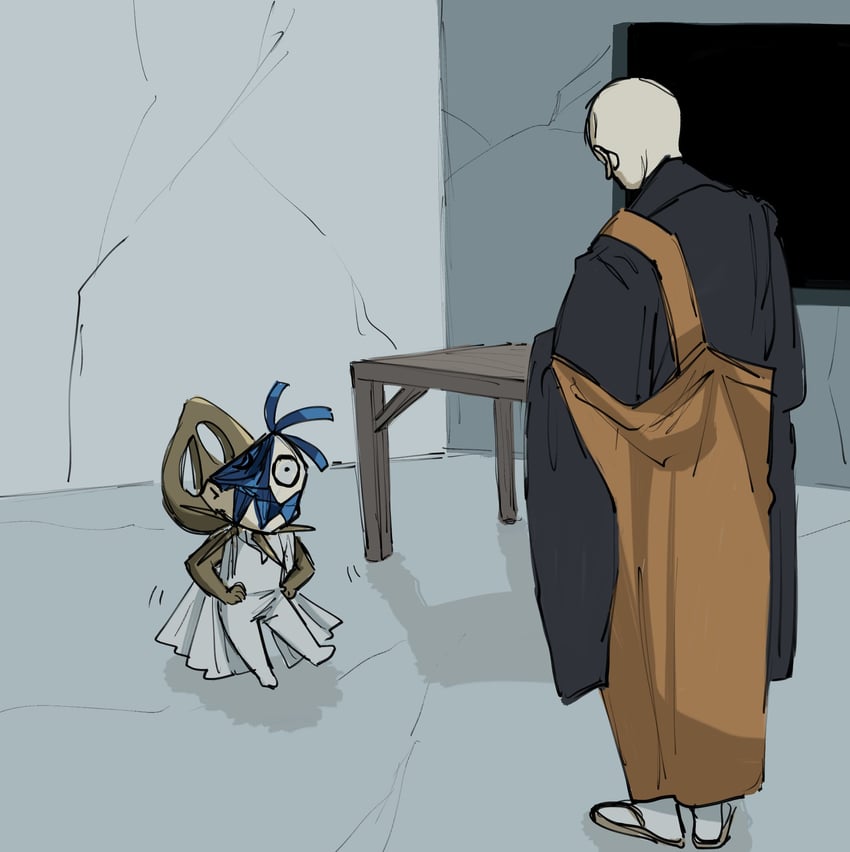 phosphophyllite and kongou sensei (houseki no kuni) drawn by iciriini