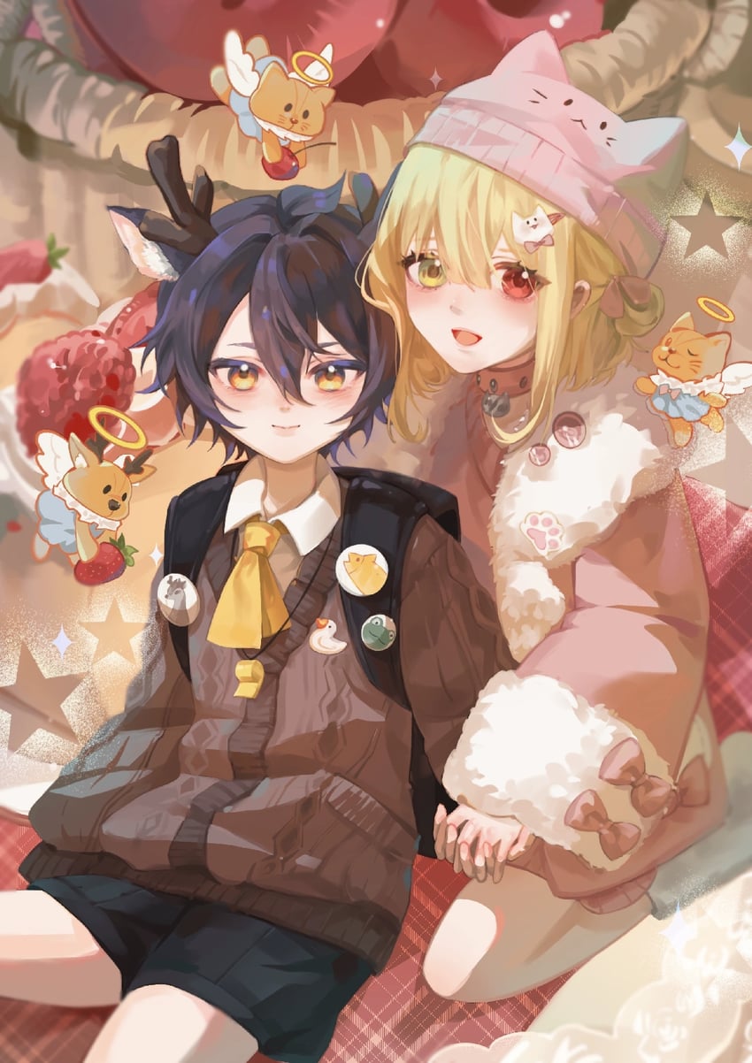 kaofish and lutou (indie virtual youtuber) drawn by bilibili_1907584