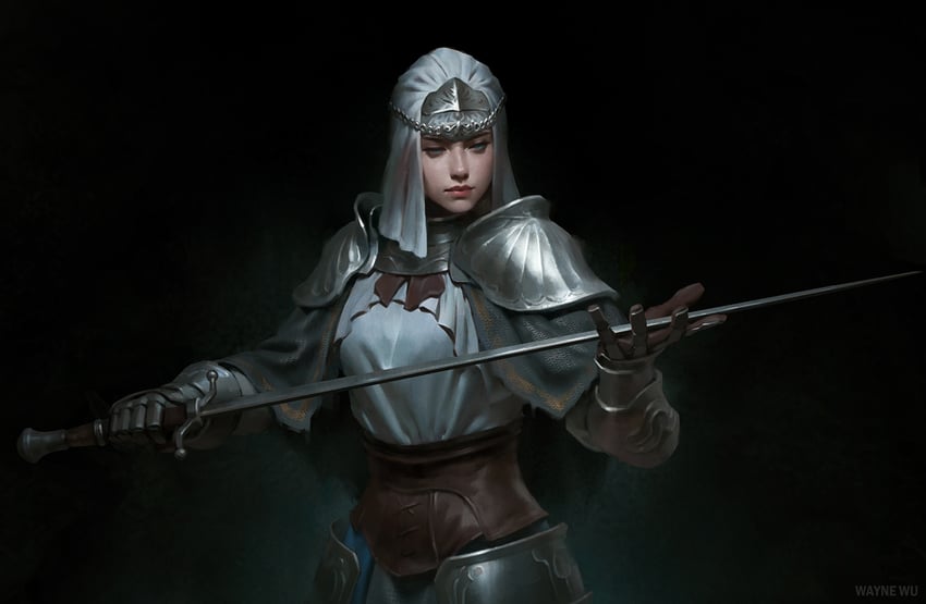 sirris of the sunless realms (dark souls and 1 more) drawn by wayne_wu