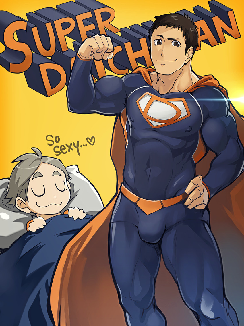 superman, sawamura daichi, and sugawara koushi (dc comics and 1 more) drawn by 8_(yamalu)