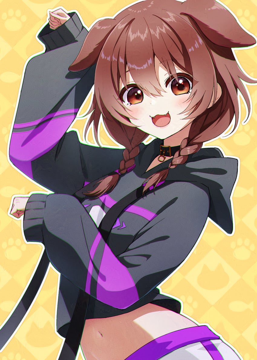 nekomata okayu and inugami korone (hololive) drawn by uni_(maru231)