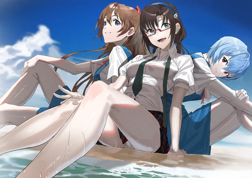 souryuu asuka langley, ayanami rei, and makinami mari illustrious (neon genesis evangelion and 1 more) drawn by you-6-11