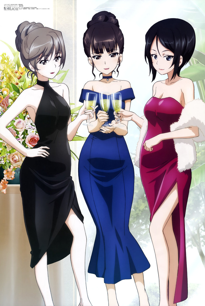 nishizumi shiho, shimada chiyo, and chouno ami (girls und panzer and 1 more) drawn by itou_takeshi