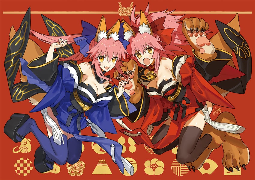 tamamo, tamamo no mae, and tamamo cat (fate and 3 more) drawn by wada_arco