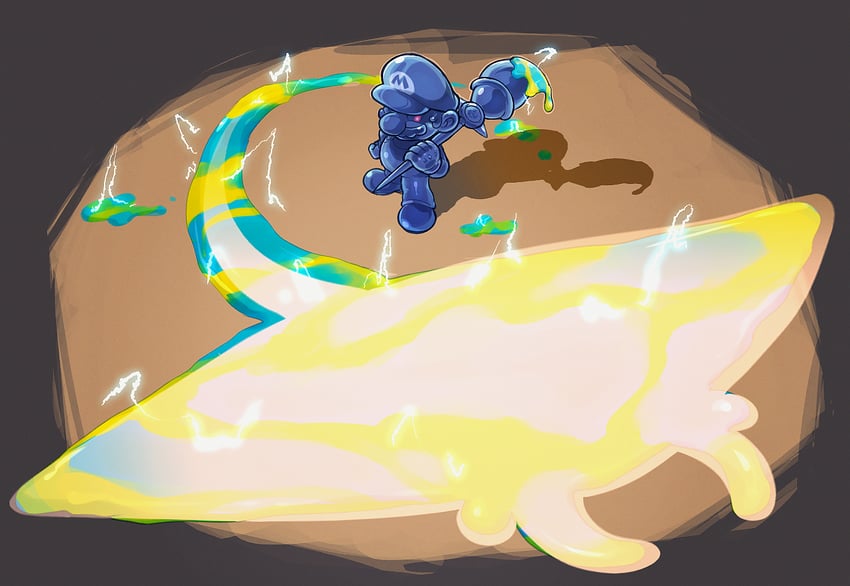 shadow mario and phantamanta (mario and 1 more) drawn by hoshi_(star-name2000)