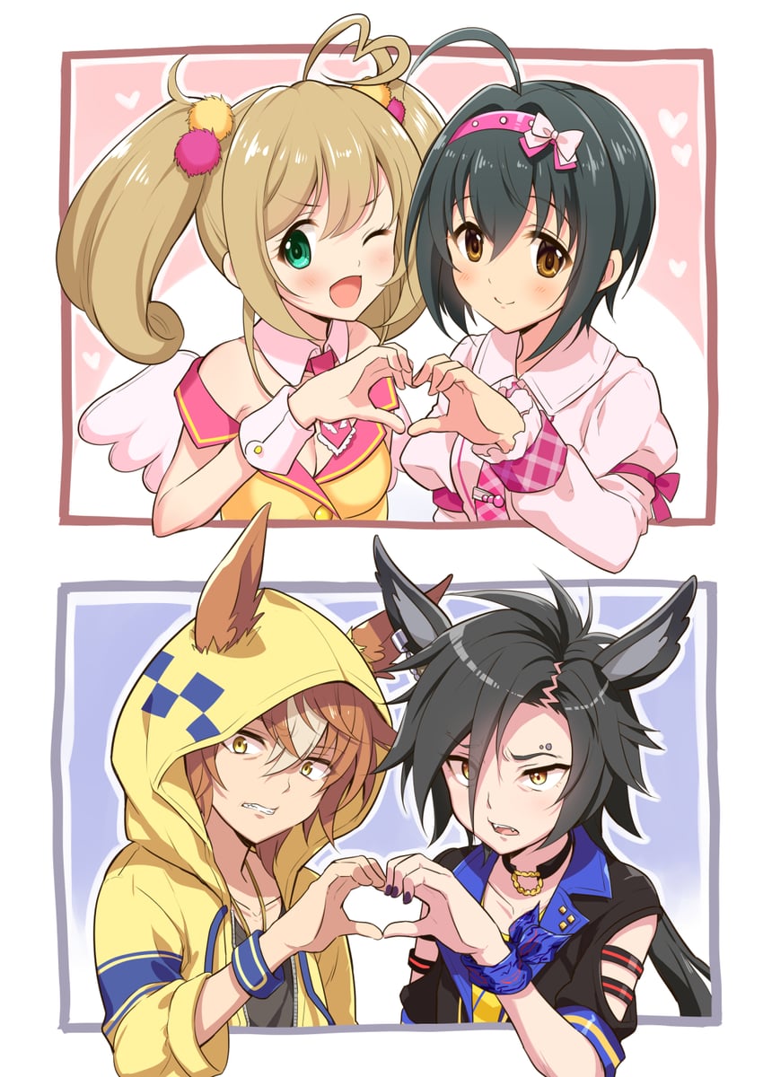 air shakur, kohinata miho, sato shin, dictus striker, tsuda minami, and 1 more (idolmaster and 3 more) drawn by odawara_hakone