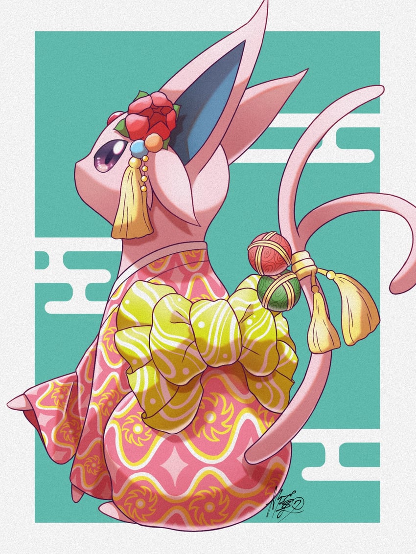 espeon (pokemon and 1 more) drawn by kuchiba_(jret2454)