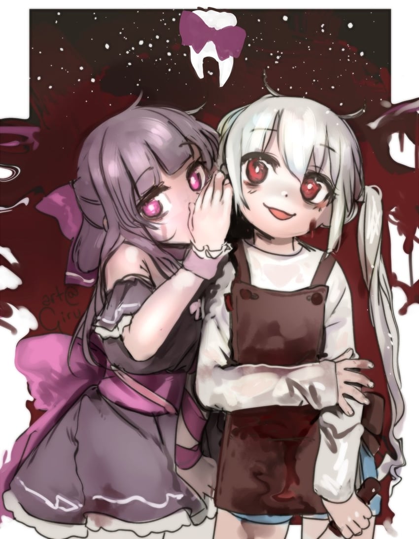 fallenshadow and alice sawyer (indie virtual youtuber) drawn by girutea