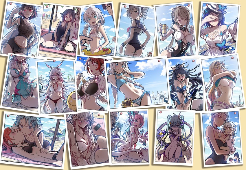 kiana kaslana, raiden mei, fu hua, bronya zaychik, seele vollerei, and 15 more (honkai and 1 more) drawn by fei_luo_mao