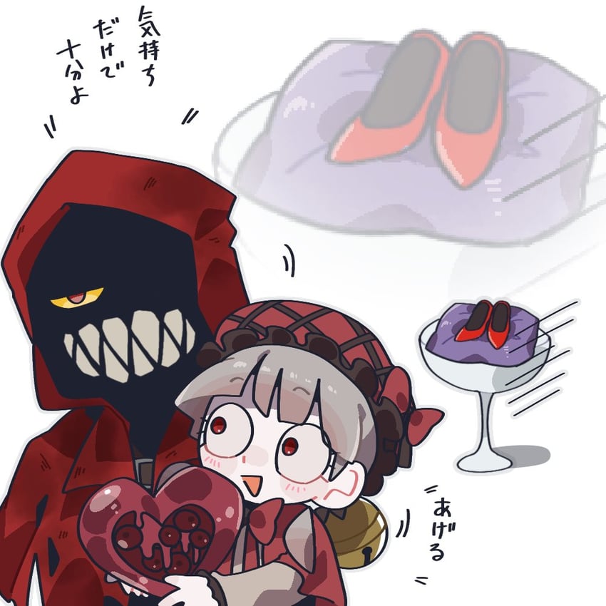 little red riding hooded mercenary, laetitia, and the red shoes (project moon and 1 more) drawn by tomatomari