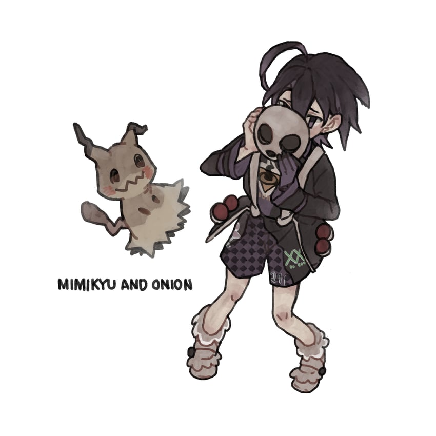 mimikyu and allister (pokemon and 1 more) drawn by ichi_kawa_ichi