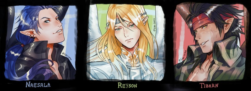 tibarn, naesala, and reyson (fire emblem and 2 more) drawn by edo-sama