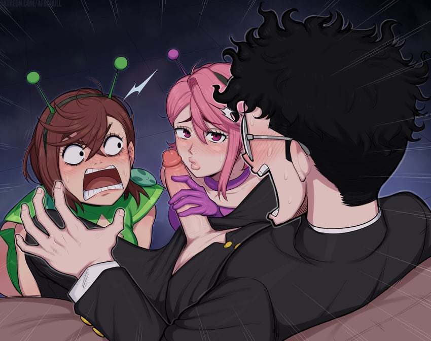 ayase momo, takakura ken, and shiratori aira (dandadan) drawn by afrobull