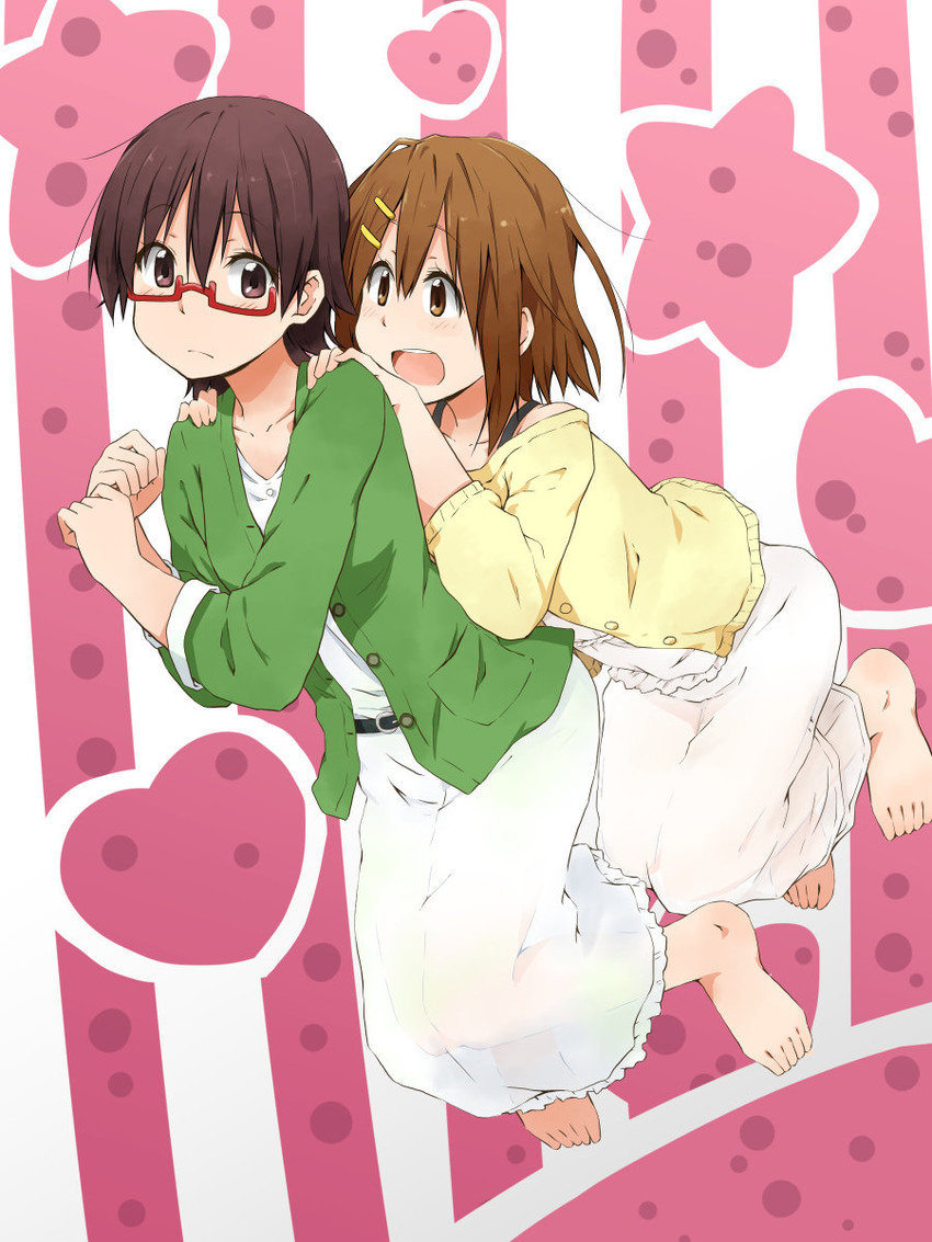 hirasawa yui and manabe nodoka (k-on!) drawn by kagiana