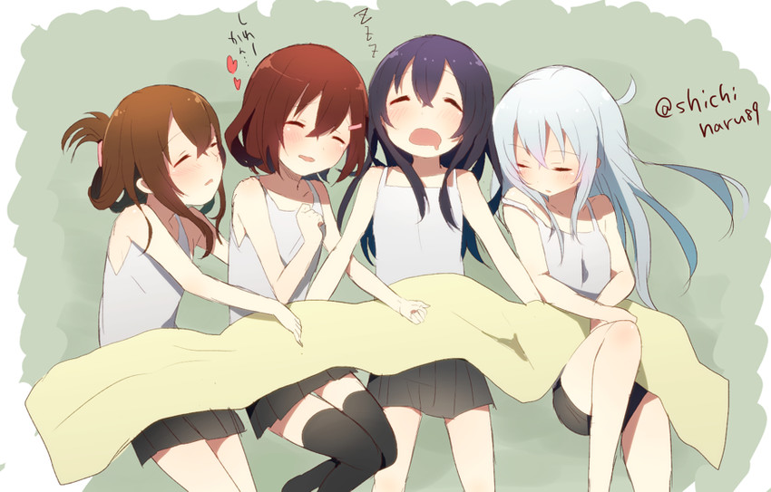hibiki, inazuma, ikazuchi, and akatsuki (kantai collection) drawn by harusawa