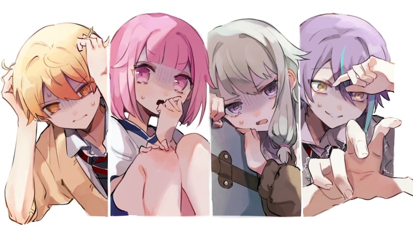 ootori emu, tenma tsukasa, kusanagi nene, and kamishiro rui (project sekai) drawn by i9sas