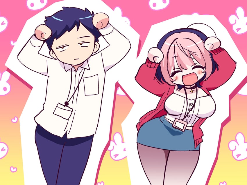 saotome noa and ootsuka rihito (noa-senpai wa tomodachi. and 1 more) drawn by akiyama_enma