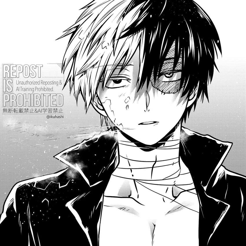 todoroki shoto (boku no hero academia) drawn by ikuhashi_muiko