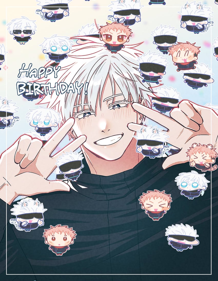 gojou satoru and itadori yuuji (jujutsu kaisen) drawn by 247_dowisdom