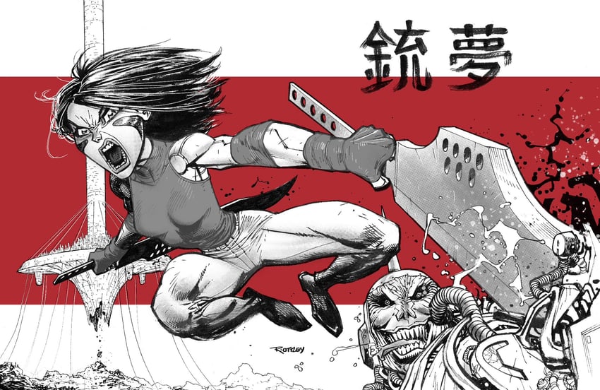 alita (battle angel alita) drawn by ryan_ottley