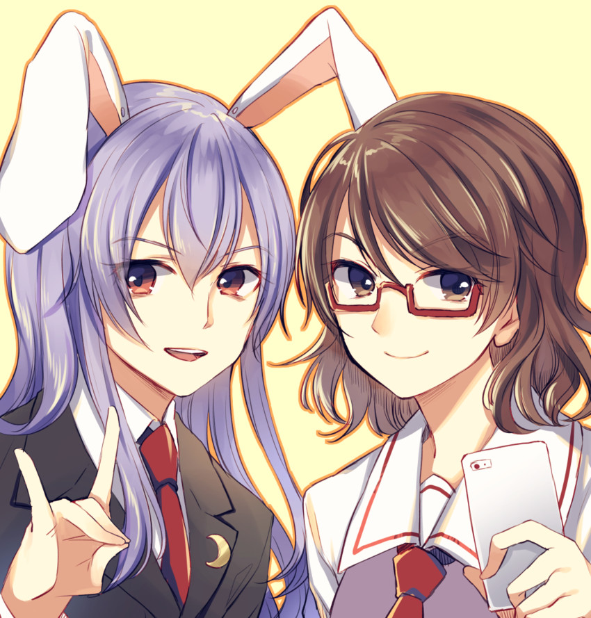 reisen udongein inaba and usami sumireko (touhou) drawn by kaede_(mmkeyy)