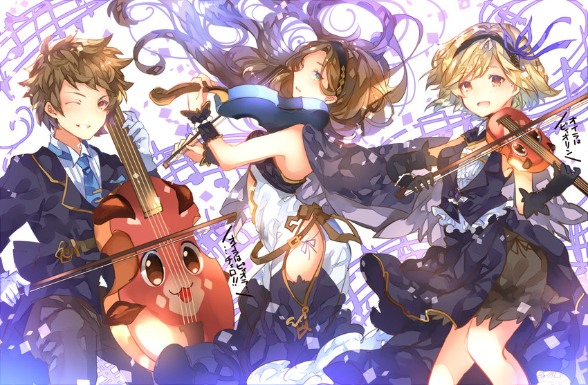 djeeta, gran, vyrn, and novei (granblue fantasy) drawn by asada_sadao