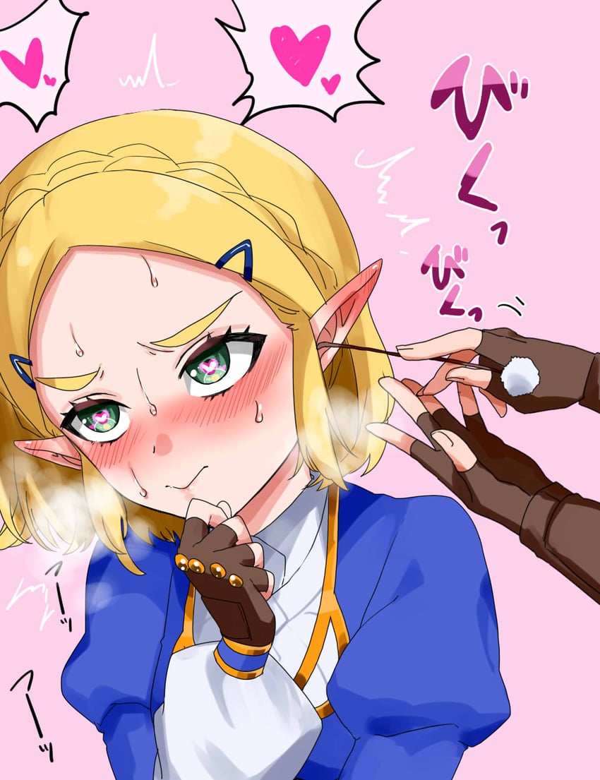 link and princess zelda (the legend of zelda and 1 more) drawn by wasabi_(legemd)