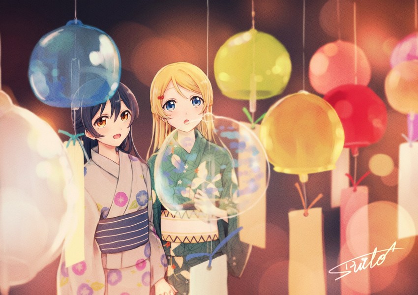 sonoda umi and ayase eli (love live! and 1 more) drawn by suito