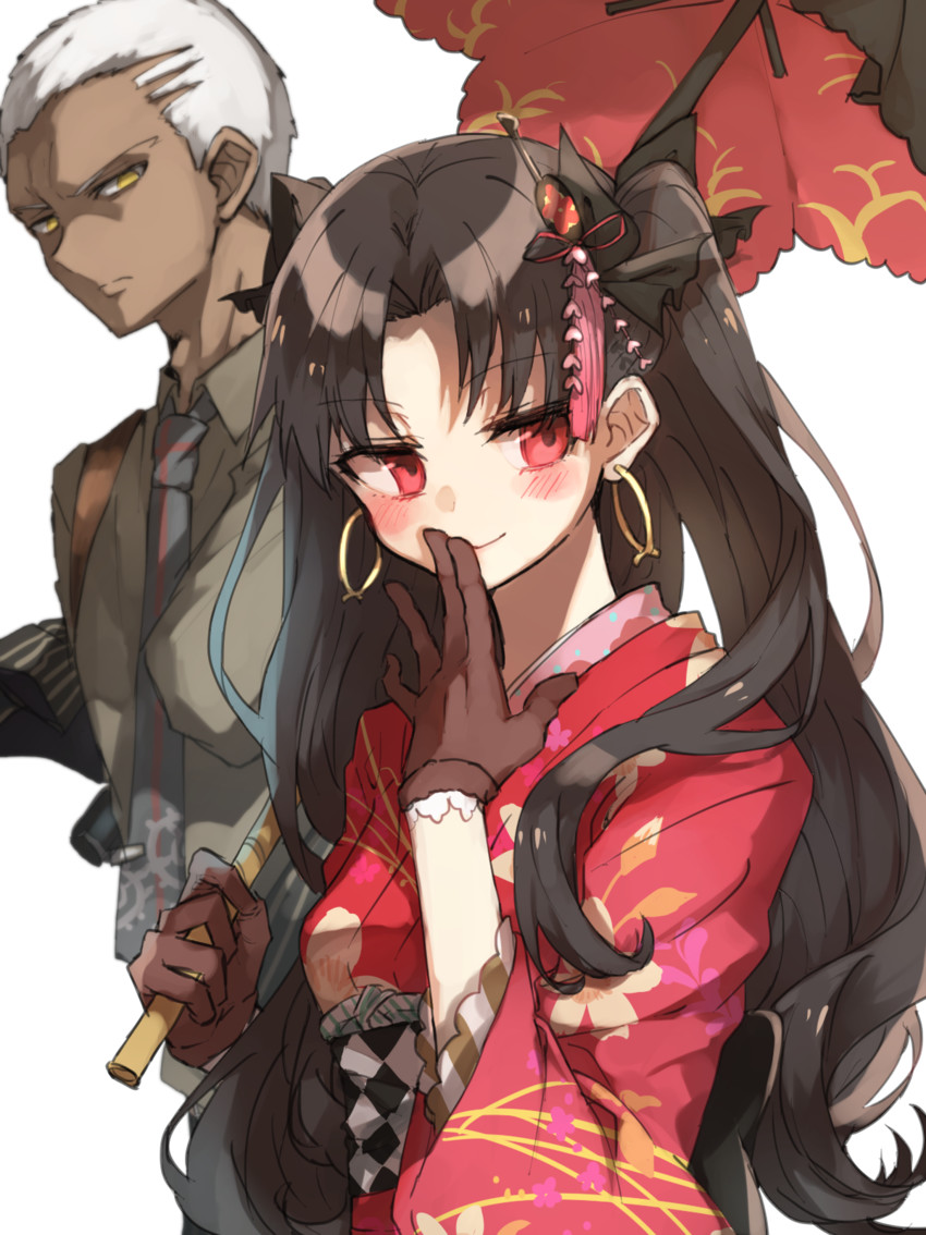 ishtar and emiya alter (fate and 1 more) drawn by chibirisu
