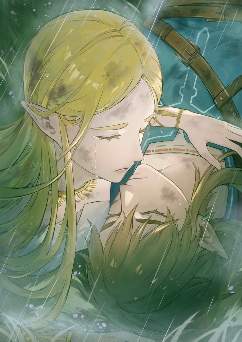 link and princess zelda (the legend of zelda and 1 more) drawn by 07shiyu