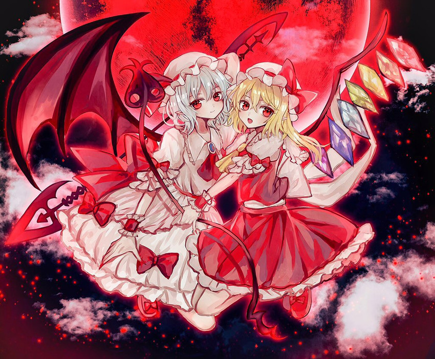 remilia scarlet and flandre scarlet (touhou) drawn by abandon_ranka