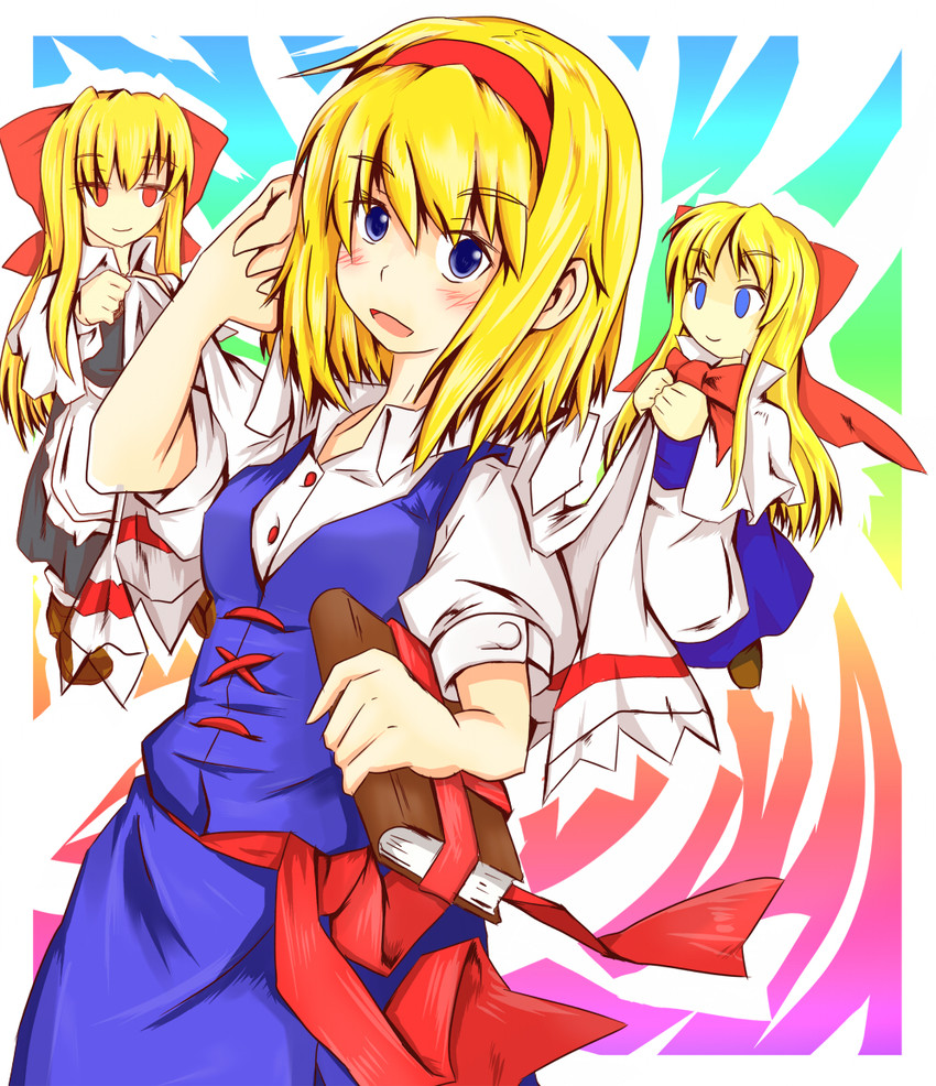 alice margatroid, shanghai doll, and hourai doll (touhou) drawn by kuroneko_(kuroi-neko)