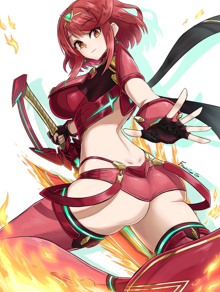 pyra (xenoblade chronicles and 1 more) drawn by fgsketch