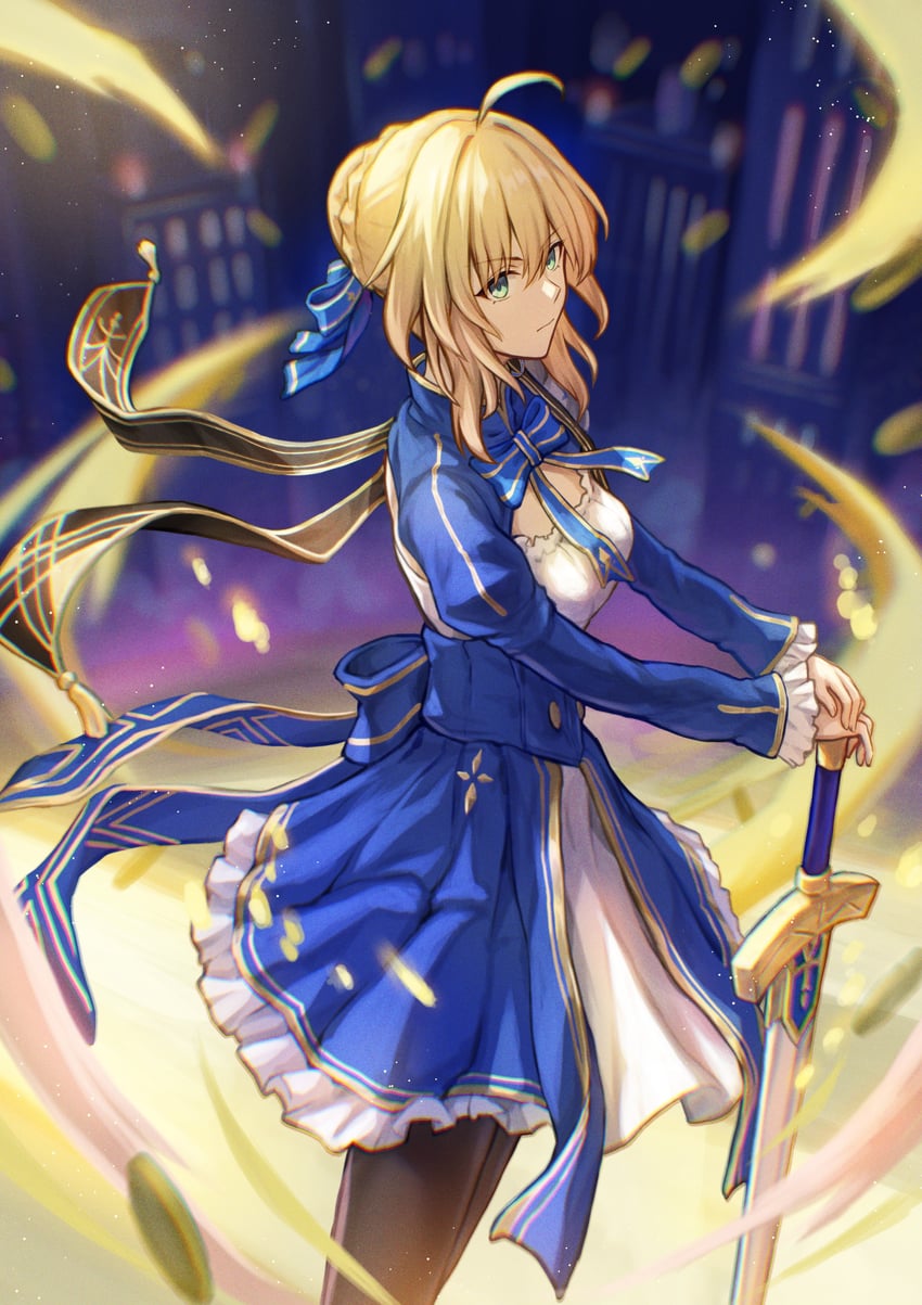 artoria pendragon and saber (fate and 3 more) drawn by isome
