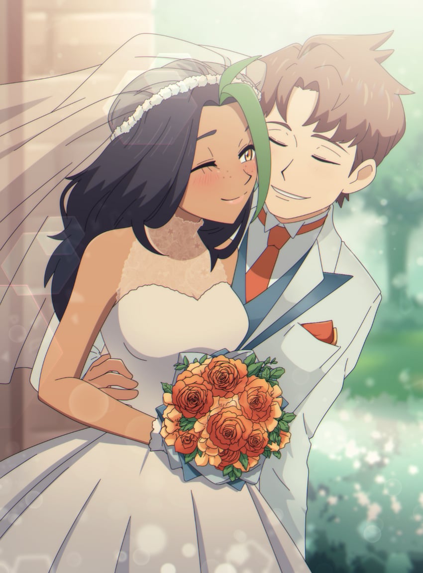 florian and nemona (pokemon and 1 more) drawn by universal-kun