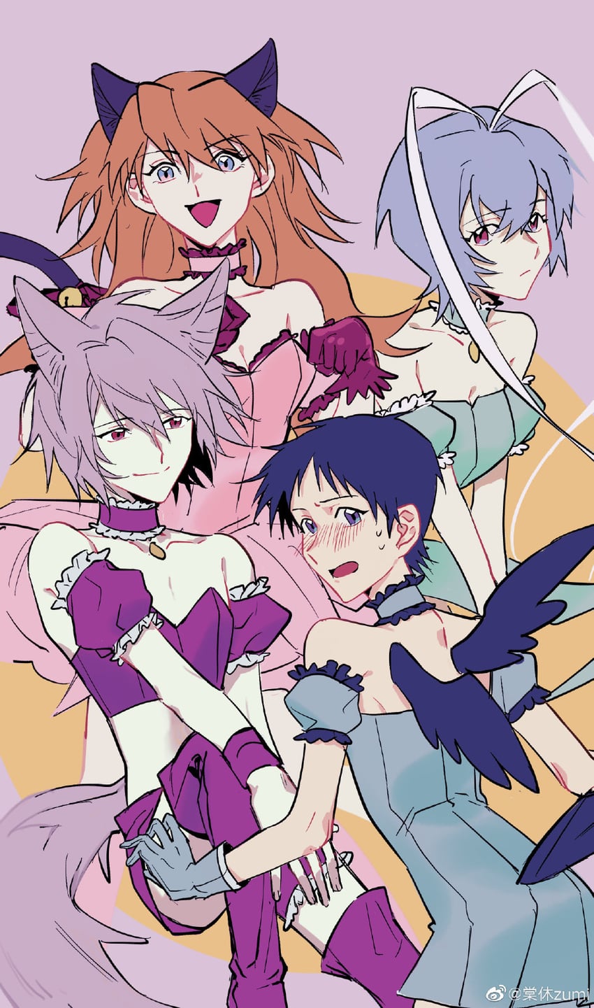 souryuu asuka langley, ayanami rei, ikari shinji, nagisa kaworu, momomiya ichigo, and 7 more (neon genesis evangelion and 1 more) drawn by zumikyuu