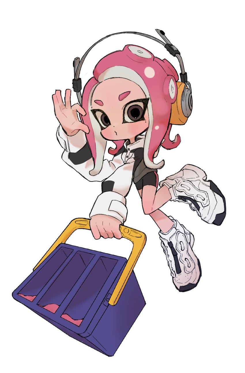 octoling player character and octoling girl (splatoon) drawn by yabi_(akfkzkcl)