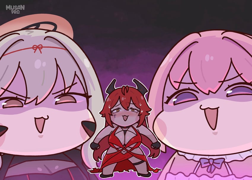 red hood, dorothy, and scarlet (goddess of victory: nikke) drawn by musan_pro