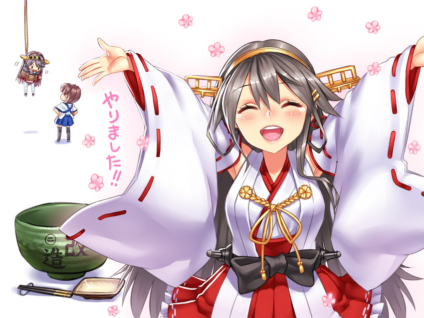 kaga and haruna (kantai collection) drawn by yapo_(croquis_side)