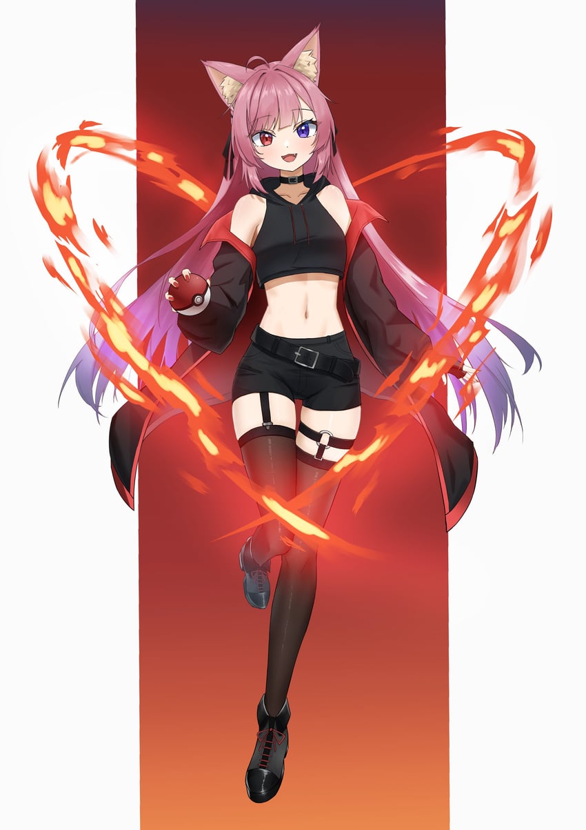 mikeneko (pokemon and 1 more) drawn by water_(pixiv_55477293)