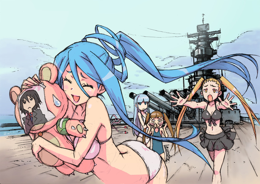 takao, iona, haruna, kirishima, yotarou, and 2 more (aoki hagane no arpeggio) drawn by laundry_(randorii)