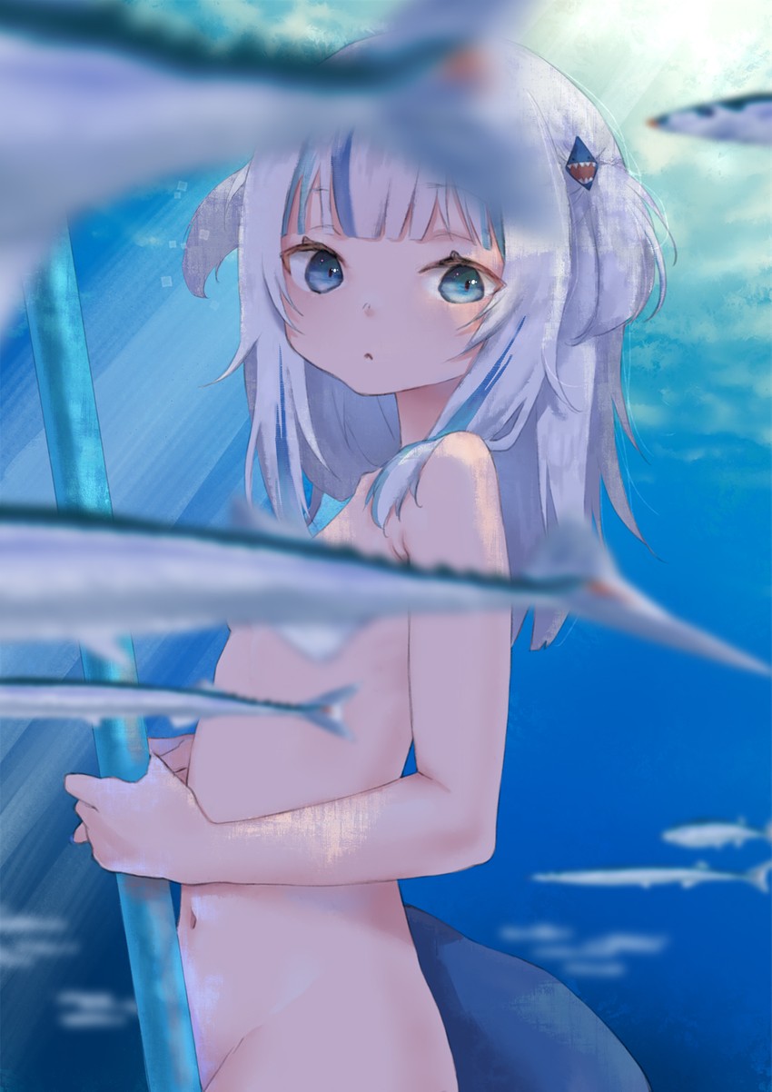 gawr gura (hololive and 1 more) drawn by uka_(uka2nimo)