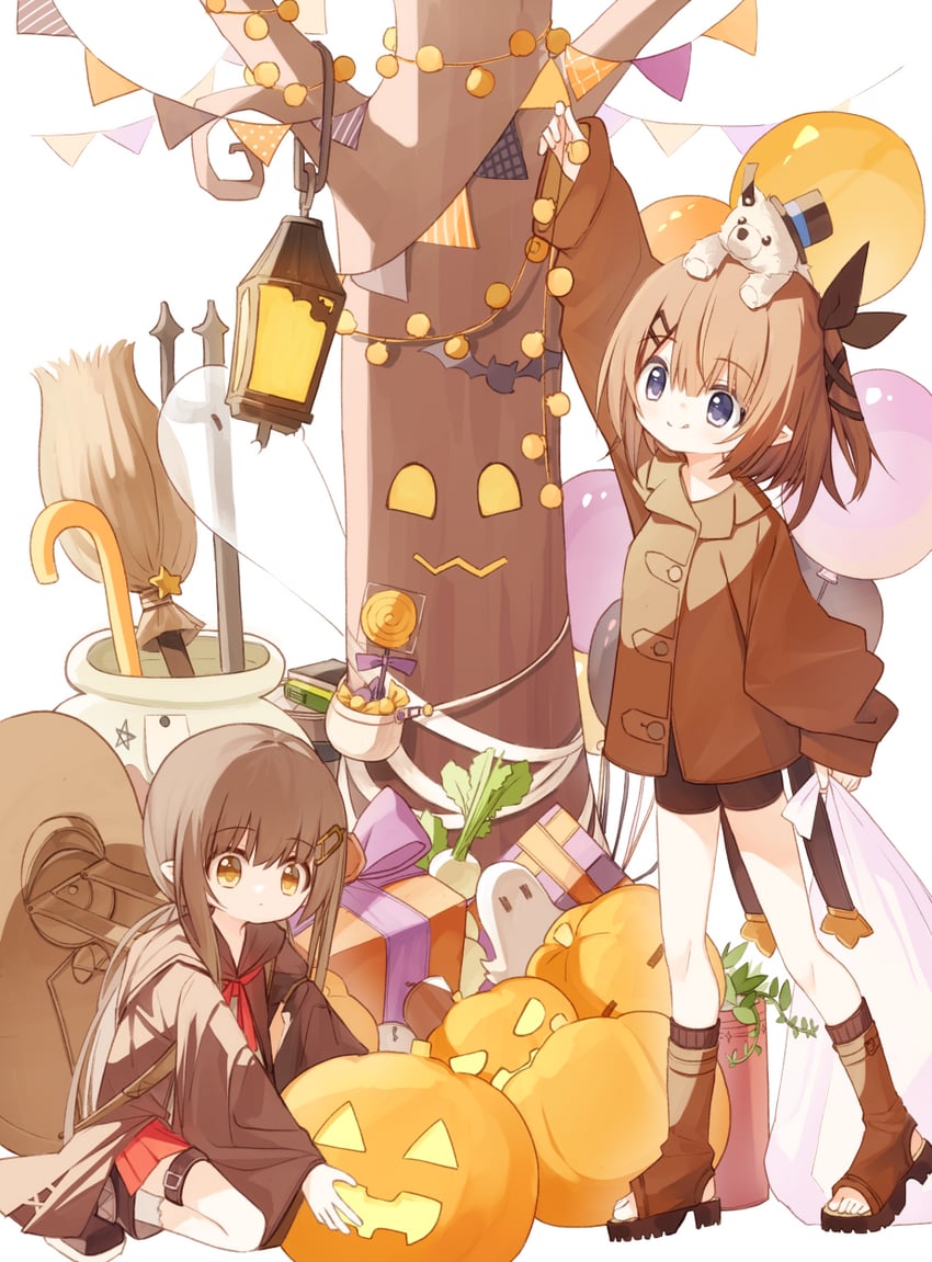 lucena winter and squirrel girl (original) drawn by yuuhagi_(amaretto-no-natsu)