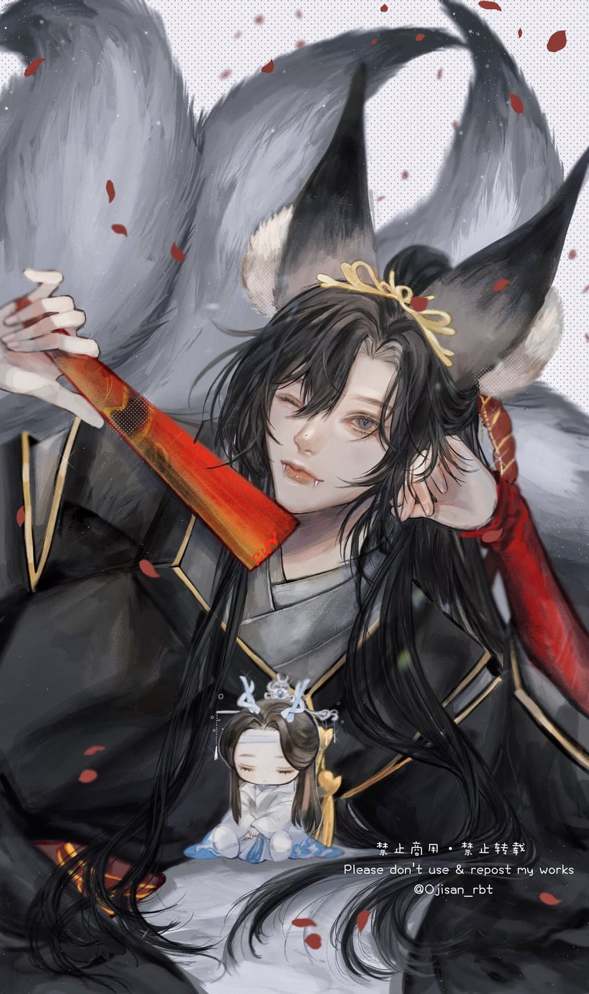 wei wuxian and lan wangji (modao zushi) drawn by ojisan_rbt