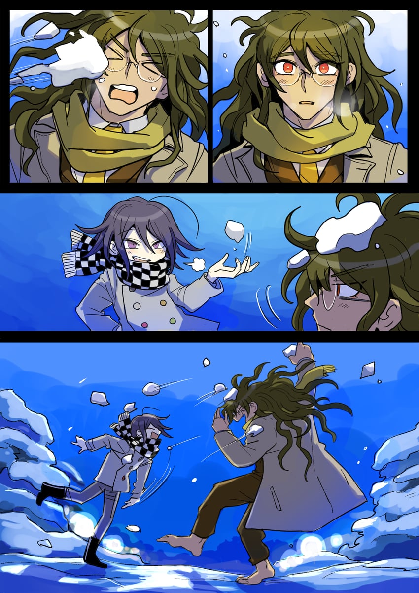 oma kokichi and gokuhara gonta (danganronpa and 1 more) drawn by kumakoro_(tetsupag)