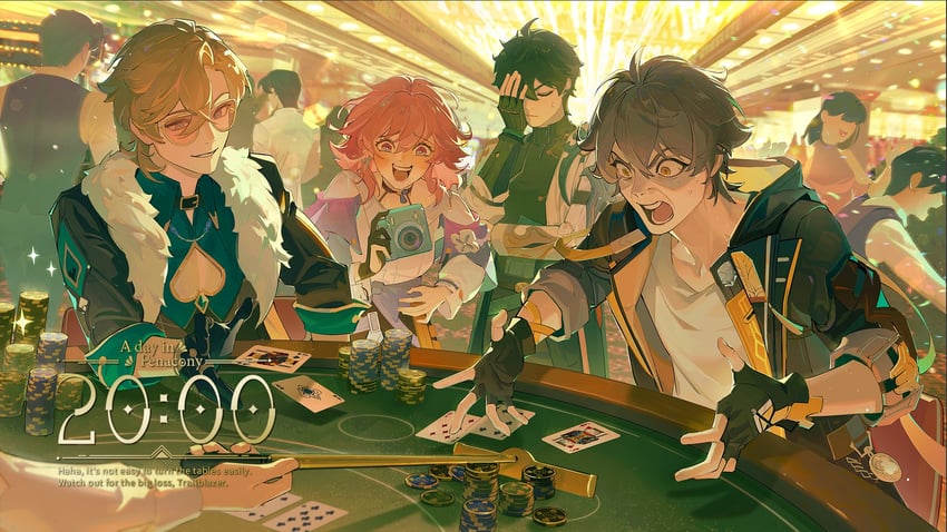 trailblazer, march 7th, caelus, aventurine, and dan heng (honkai and 1 more) drawn by ameriya