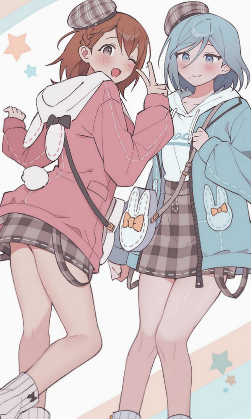 hanasato minori and hinomori shizuku (project sekai) drawn by lvemhrd