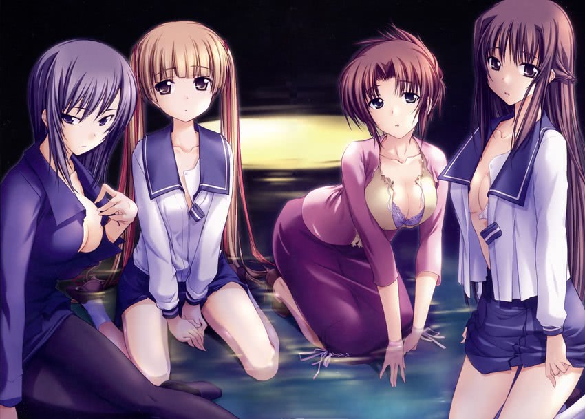 hizuki ayumi, hizuki shino, hizuki mitsuna, and hizuki yuiko (ringetsu) drawn by kawagishi_keitarou